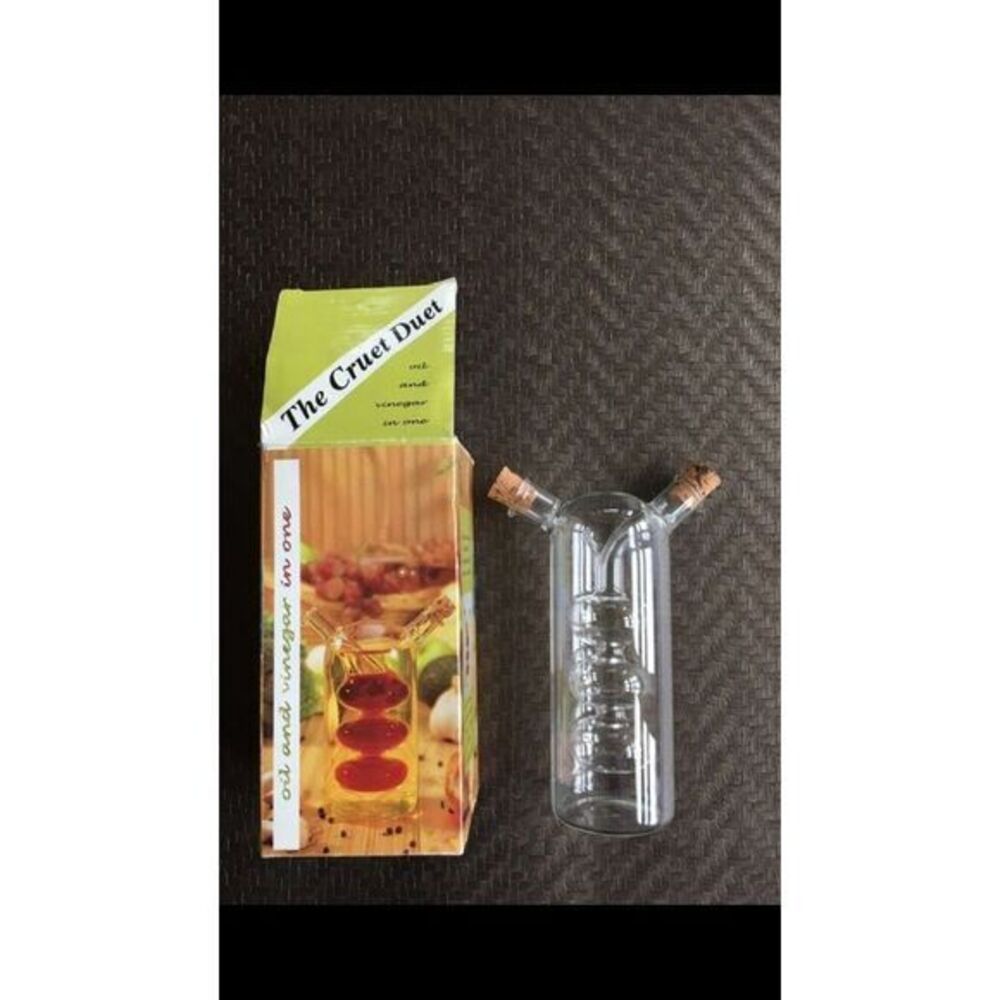 NIB Glass Cruet Duet